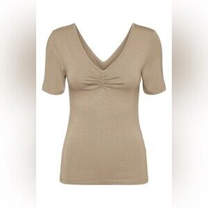 Vero Moda Panda V-Neck Knit Crop NWT Top Essential Classic Basic L